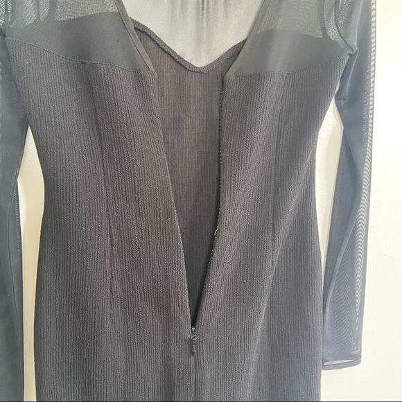 BCBG Generation Dress Bodycon Sheer Mini Black Size 2 - Picture 5 of 8